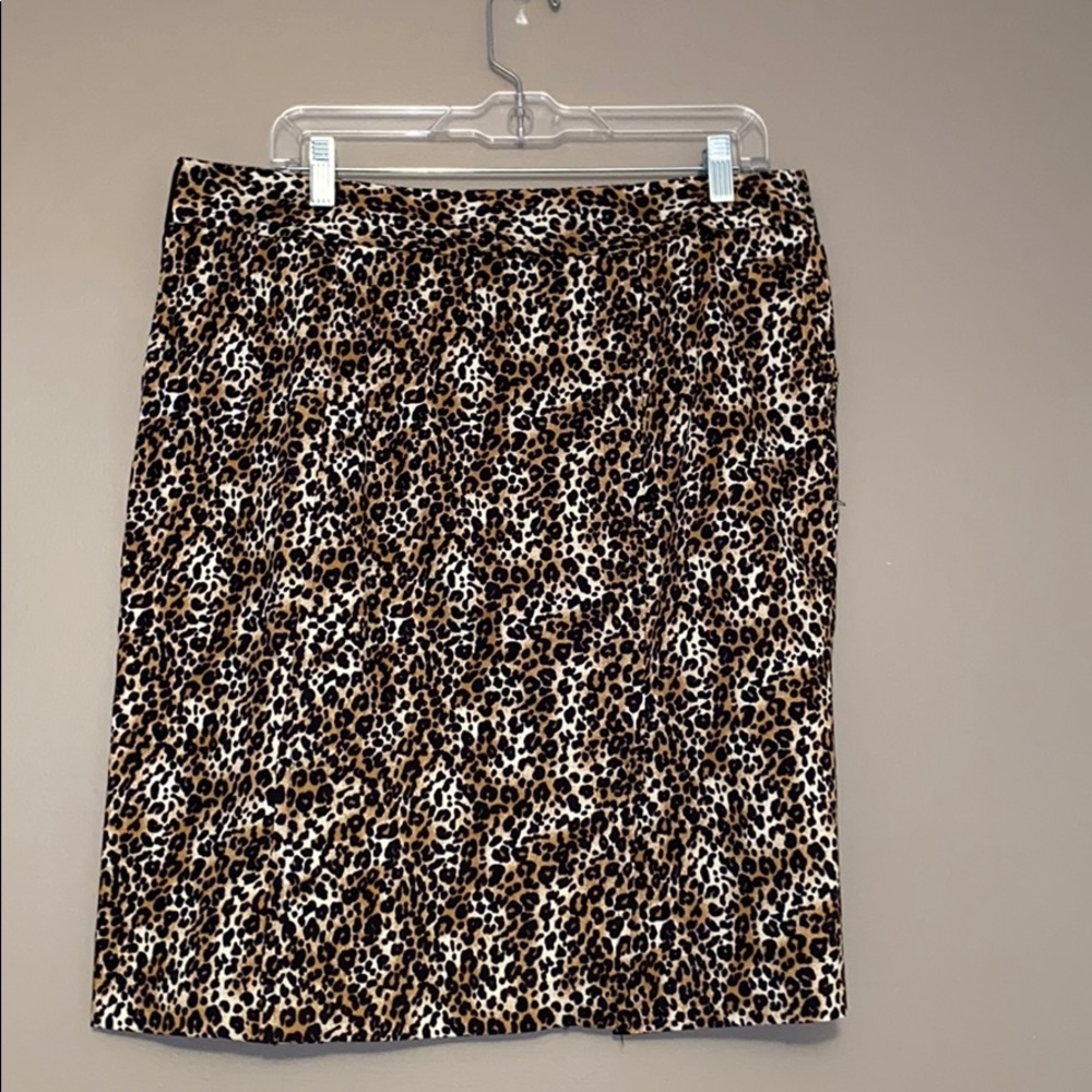 JCrew Leopard Print Pencil Skirt